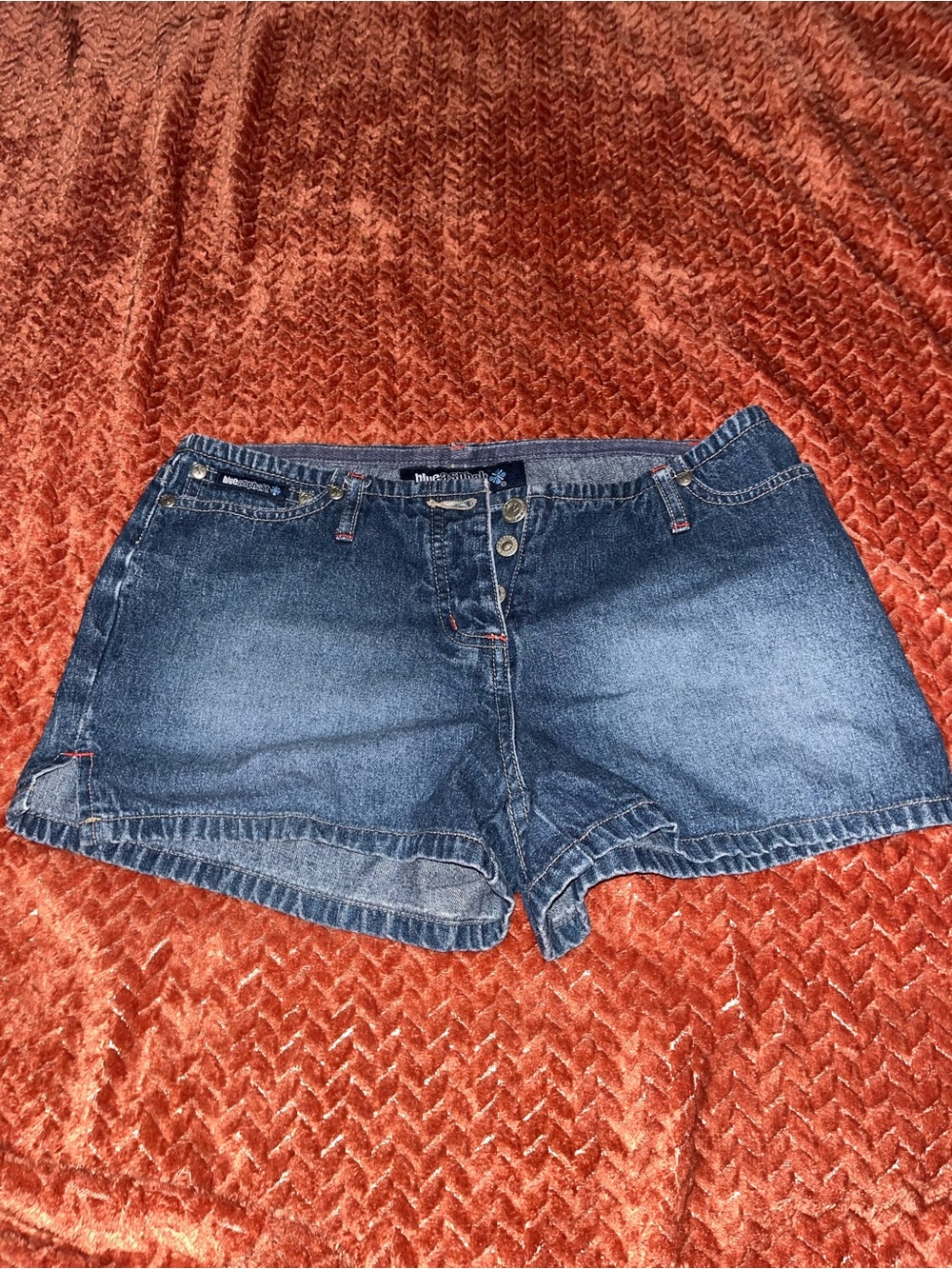 Y2K blue asphalt Dark Blue Denim Button-Front Shorts size 5.